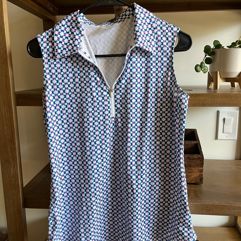 Sleeveless Geometric Print Top